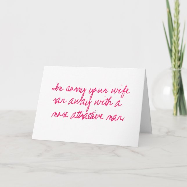 Carte Désolé Pour Votre Femme ! (Devant)