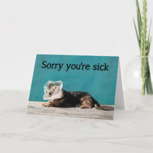 Carte Désolé que tu sois malade Cheer Up Fun Dog Get Wel