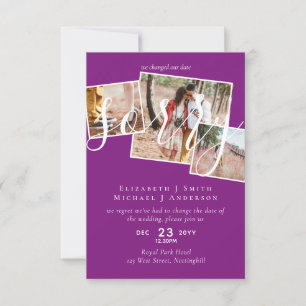 Carte DÉSOLÉ ! Remise du mariage Changement de date PHOT