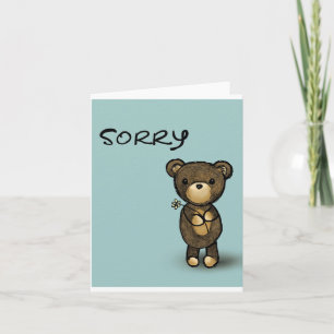 Carte Désolé Teddy Bear Excusez-moi Joli dessin animé Sw
