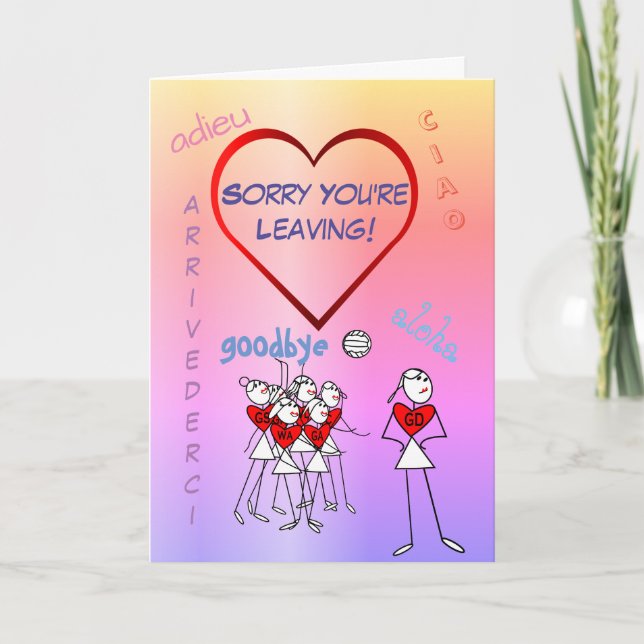 Carte Désolée de quitter Netball pour saluer (Devant)