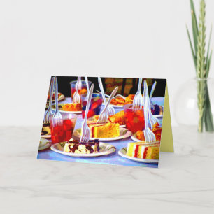 Carte Desserts de cuisine Pop Art Fourches de gâteau col