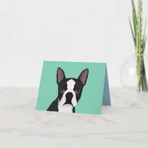 Carte dessin animé de boston terrier