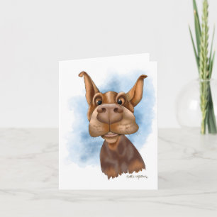 Carte Dessin animé de Doberman Boop le nez