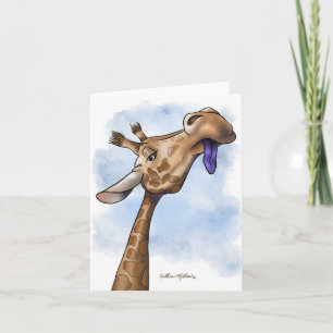 Carte Dessin animé de girafe condescendant