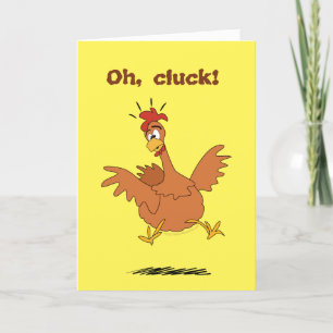 Carte Dessin Animé de Poulet Drôle pour l'Anniversaire d