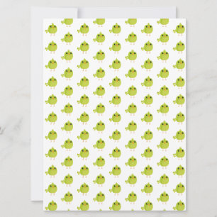 Carte Dessin animé d'oiseau vert