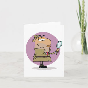Carte Dessin animé drôle de détective avec loupe