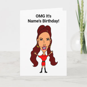 Carte Dessin animé drôle de femme OMG Fashionista Annive