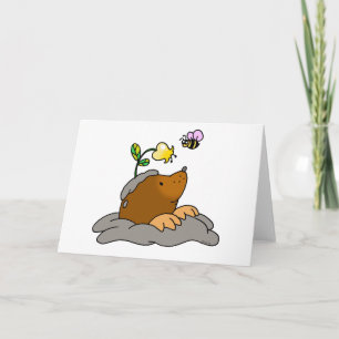 Carte dessin animé mignon avec une abeille à fleurs