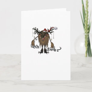 Carte Dessin animé Oh cerf Réduction drôle de renne cade