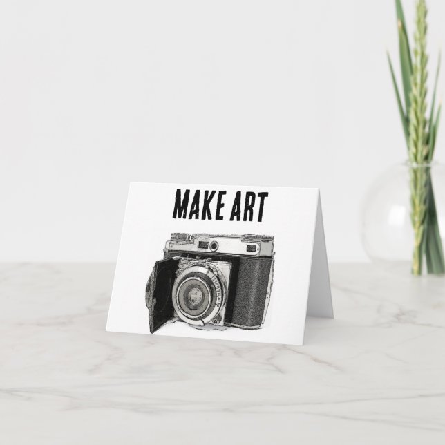 Carte Dessin d'art d'un photographe de caméra de 35 mm r (Devant)