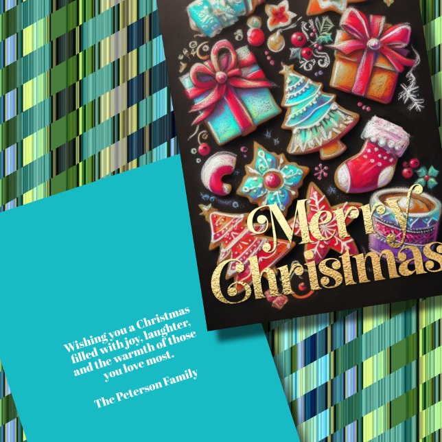 Carte Dessin de chaloupe Cookies de Noël décorés Brown (Créateur téléchargé)