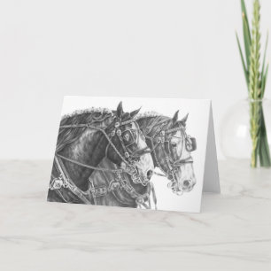 Carte Dessin de cheval de trait de Clydesdale par le