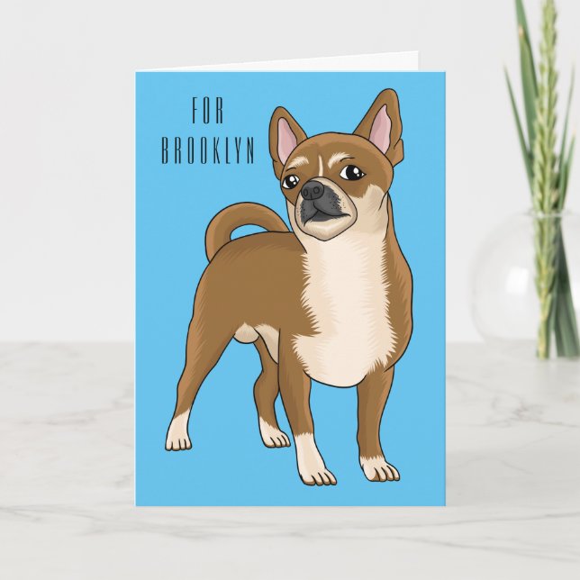 Carte Dessin de Chihuahua pour chien (Devant)