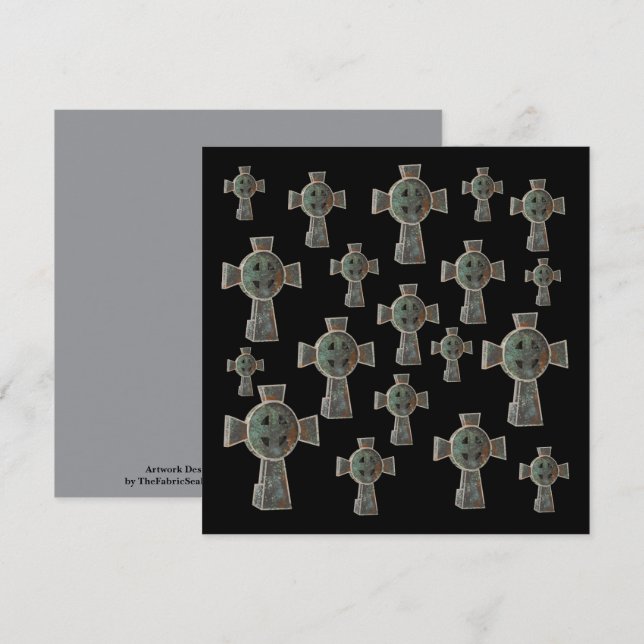 Carte Dessin de croix de tête de cimetière gothique d'Ha (Devant / Derrière)