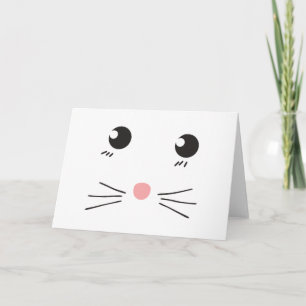 Carte Dessin de la ligne de face du chat