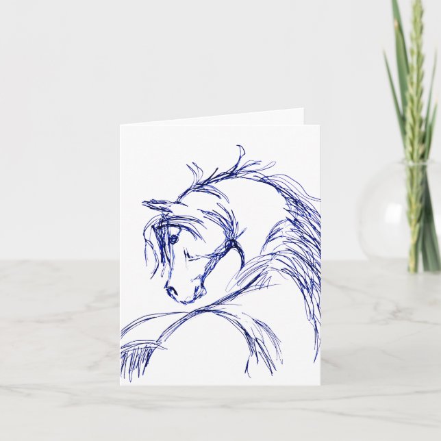 Carte Dessin de la tête d'un cheval d'art (Devant)