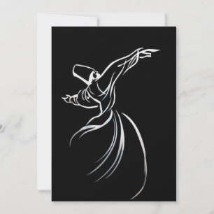 Carte Dessin De Ligne Dervish Style De Calligraphe En Bl