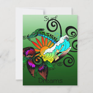 Carte Dessin de Surfer Dude