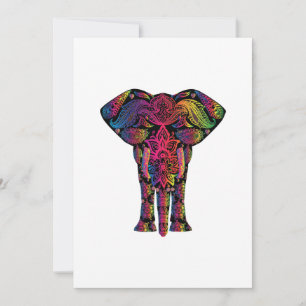 Carte Dessin d'éléphant coloré