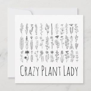 Carte Dessin D'Encre Fleurs Et Herbes