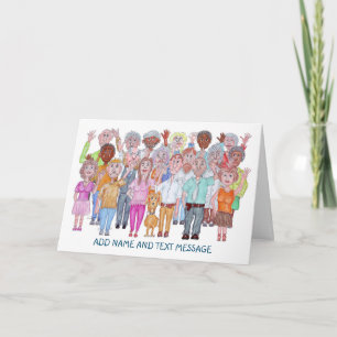 Carte Dessin des personnes tristes qui agitent leur cart