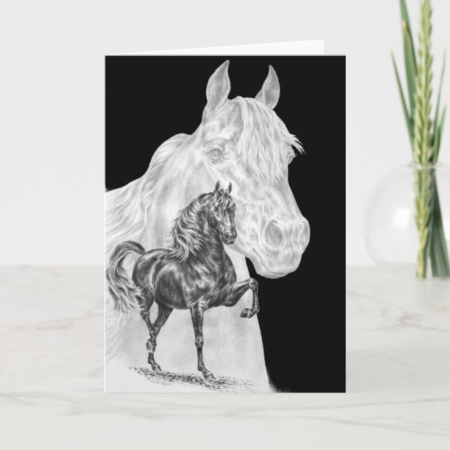 Carte Dessin d'esprit de cheval de Morgan par le cygne (Devant)