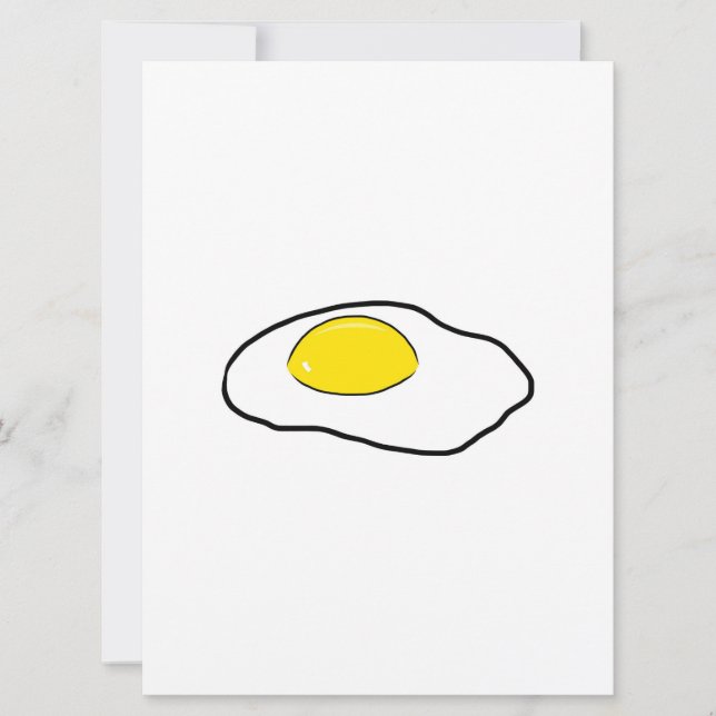Carte Dessin d'Oeuf Frit Dessin Oeufs Pochés Côté soleil (Devant)