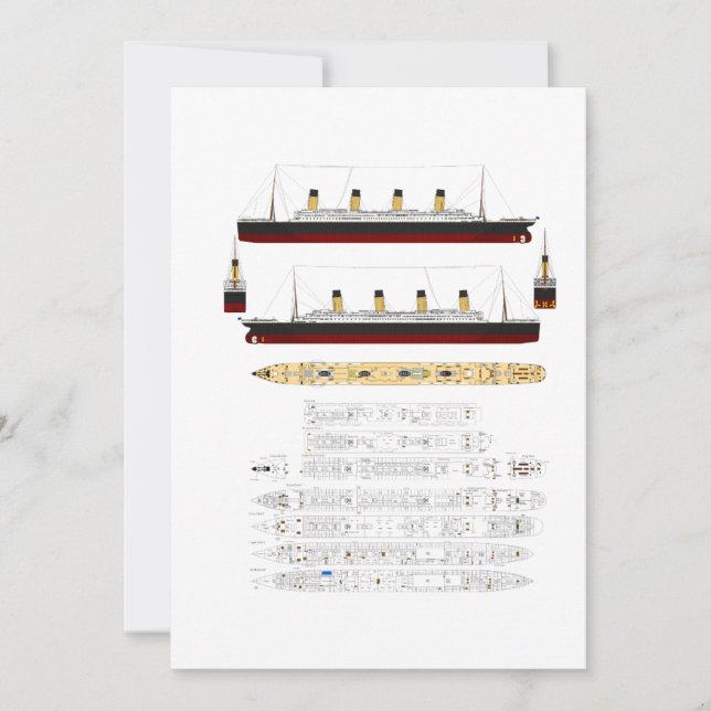 Carte Dessin et diagramme en Titanic RMS (Devant)