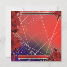 Dessin floral rouge plat carré