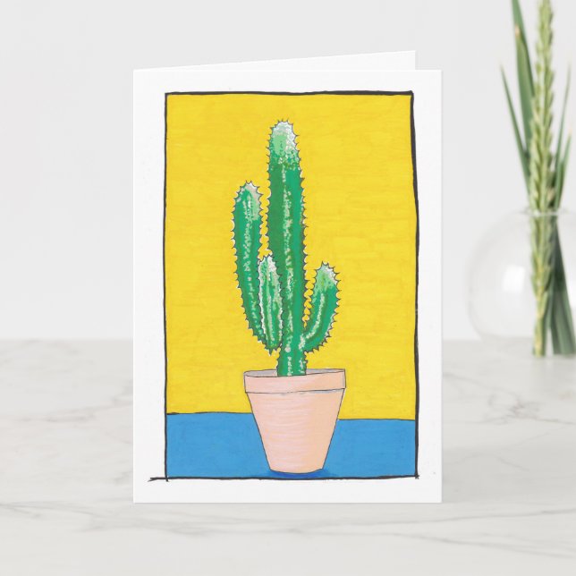 Carte Dessin Green Cactus, simple, moderne, (Devant)