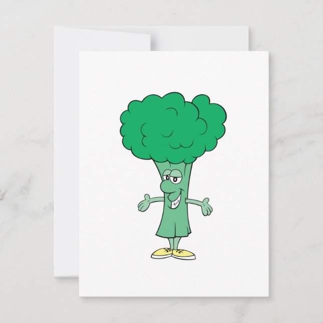 Carte dessin humoristique de brocoli idiot (Devant)