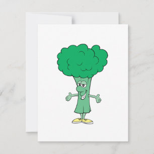Carte dessin humoristique de brocoli idiot