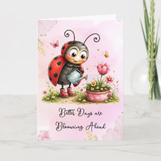 Carte Dessin ludique de coccinelle vintage "Meilleurs jo
