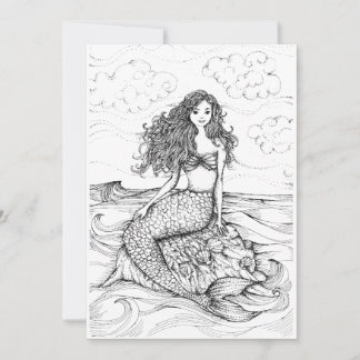 CARTE DESSIN MERMAID