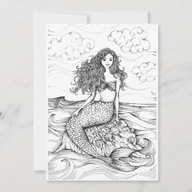 CARTE DESSIN MERMAID (Devant)