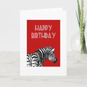 Carte Dessin Zebra, Joyeux Anniversaire.