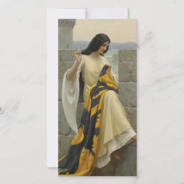 Carte Dessiner le drapeau standard (Femme médiévale) (Devant)