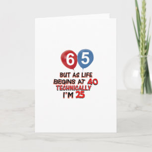 Carte dessins amusants pour 65e anniversaire
