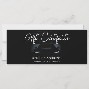 Carte Détail automatique Certificat cadeau de nettoyage