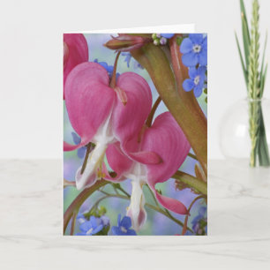 Carte Détail des coeurs saignants et Brunnera Jack