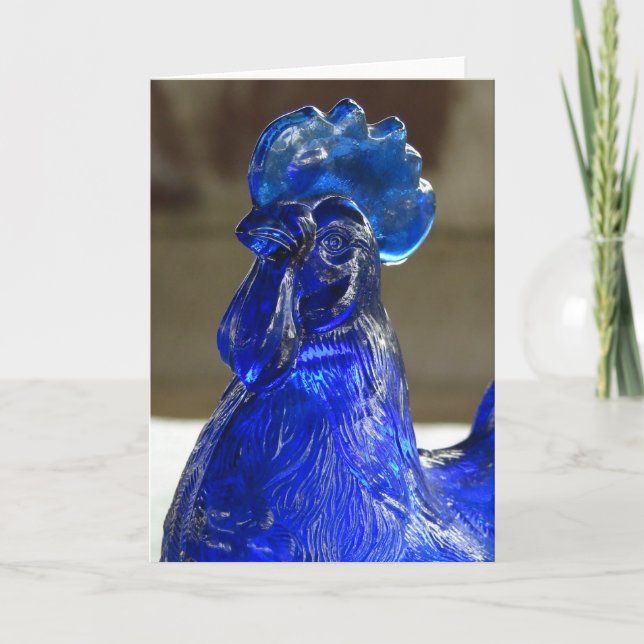Carte Détail du coq de verre bleu (Devant)