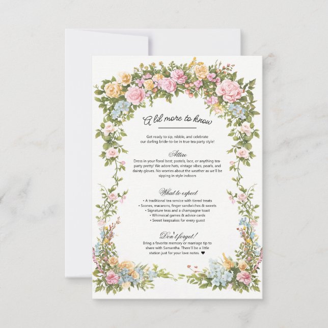Carte Détails de la Fête des mariées Florales Vibr (Devant)