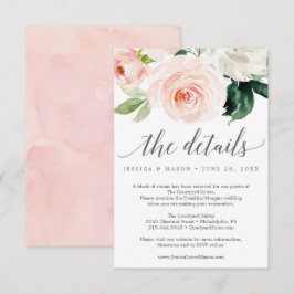 Carte Détails du Mariage Blushing Blooms