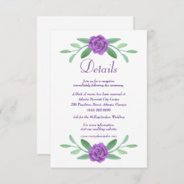 Carte Détails du Mariage de Bow Diamond Bleu Viole