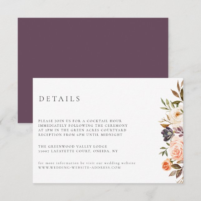 Carte Détails du Mariage de la Terre d'automne (Devant / Derrière)