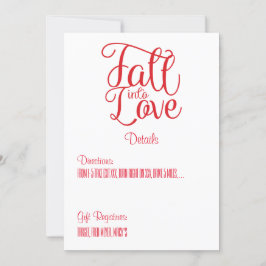 Carte Détails du Mariage Fall In Love