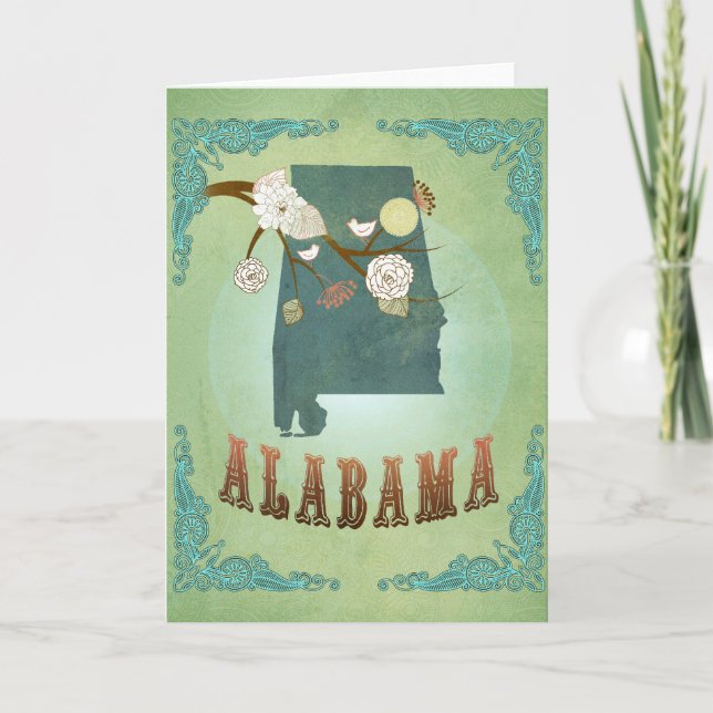 Carte d'état de l'Alabama - vert (Devant)