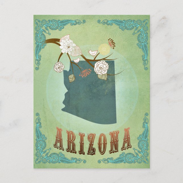 Carte d'état de l'Arizona - Vert (Devant)
